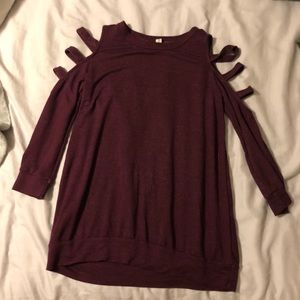 Long sleeved cold shoulder shirt
